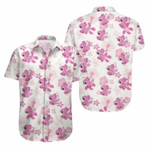 Stitch And Angel Floral Flower Hawaiian Shirt