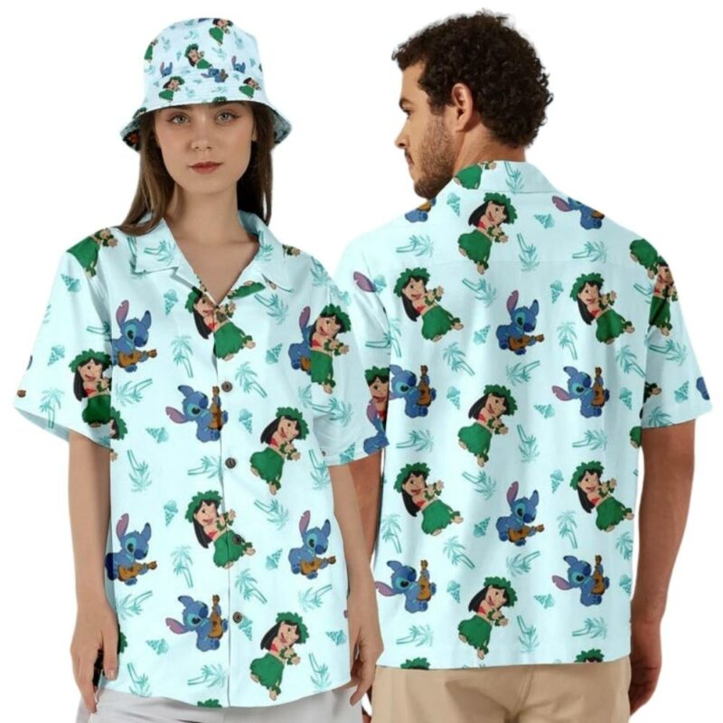 Stitch and lilo dance hawaiian shirt 1