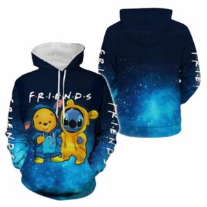 Stitch And Pooh All Over Print Hoodie