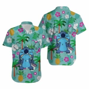Stitch Angry Emotion Tropical Hawaiian Shirt