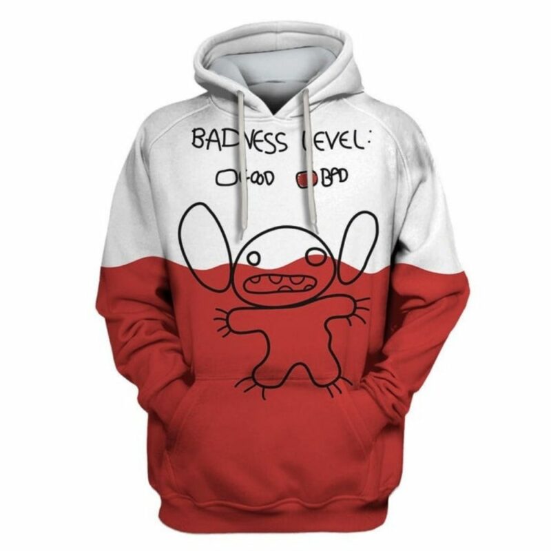 Stitch badness level 3d hoodie 1