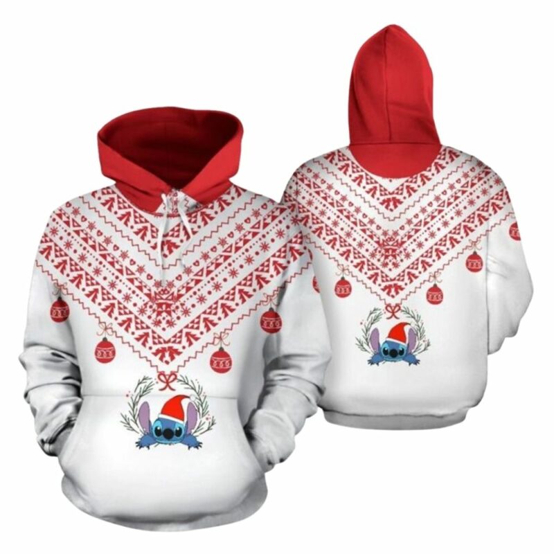 Stitch christmas 3d hoodie 1