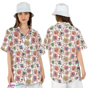 Stitch Christmas Bauble Cute Santa Candy Cane Gingerbread Hawaiian Shirt