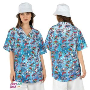 Stitch Christmas Lights Merry Stitchmas Santa Xmas Hawaiian Shirt