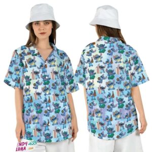 Stitch Dacing Play Guitar Funny Tropical Hawaiian Shirt