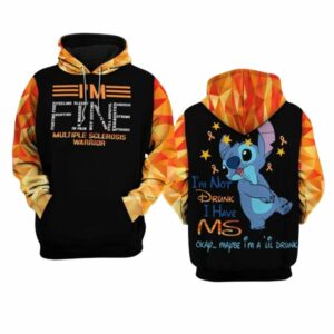 Stitch Disney Multiple Sclerosis Awareness Im Fine All Over Print Hoodie