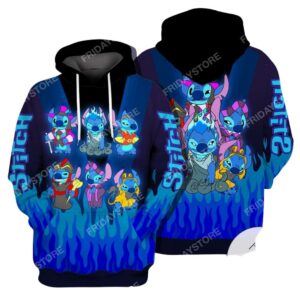 Stitch Disney Villains Emotion All Over Print Hoodie