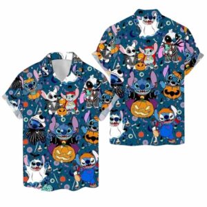 Stitch Ghost Pumpkin Spooky Season Hawaiian Shirt