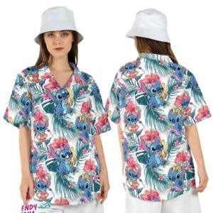 Stitch Hibiscus Lilo Summer Tropical Beach Disneyland Hawaiian Shirt