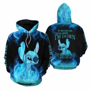 Stitch If You Kick Me When Im Down You Better Pray I Dont Get Up All Over Print Hoodie
