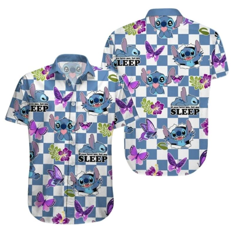 Stitch if you love me let me sleep hawaiian shirt 1