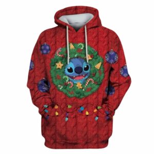 Stitch Light Merry Christmas All Over Print Hoodie