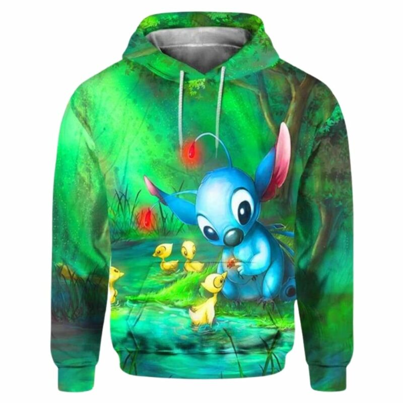 Stitch loves everything 3d hoodie 1