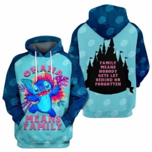 Stitch Ohana Means Family Castle All Over Print Hoodie
