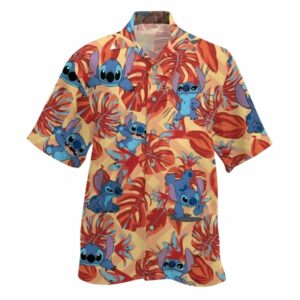 Stitch Red Tropical Lilo And Stitch Summer Hawaiian Shirt