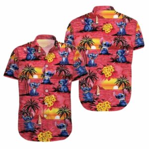 Stitch Sunset Beach Tropical Hawaiian Shirt