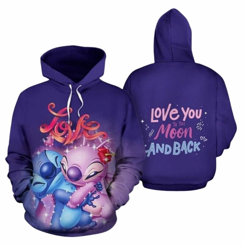 Stitch the movie lilo and stitch love i love you to the moon and back 3d hoodie 1