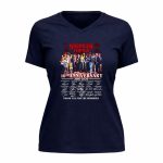 Stranger Things 10th anniversary 2016 2026 thank you for the memories signature 9 Womens V Neck.jpg