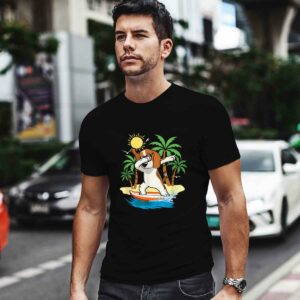 Summer Vacation Dabbing Beagle Surfing Surfboard 0 T Shirt