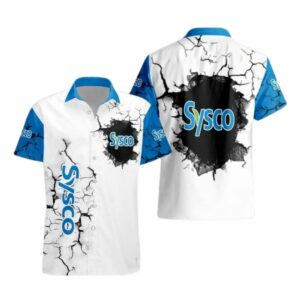 Sysco Grunge Black And Blue Hawaiian Shirt