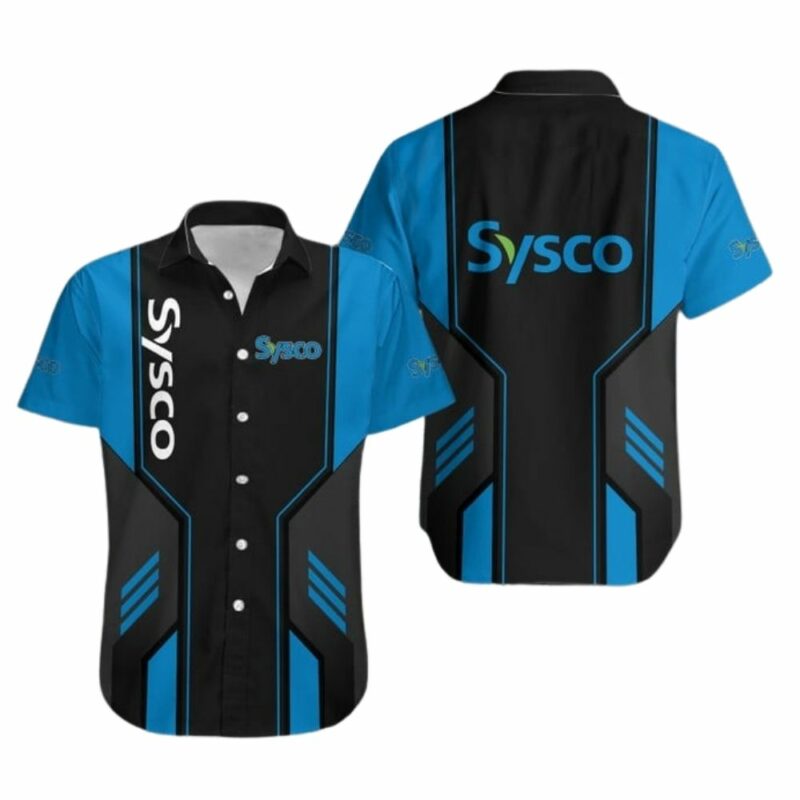 Sysco in my heart black and blue uniform hawaiian shirt 1