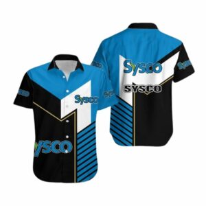 Sysco In My Heart Black Blue And White Hawaiian Shirt