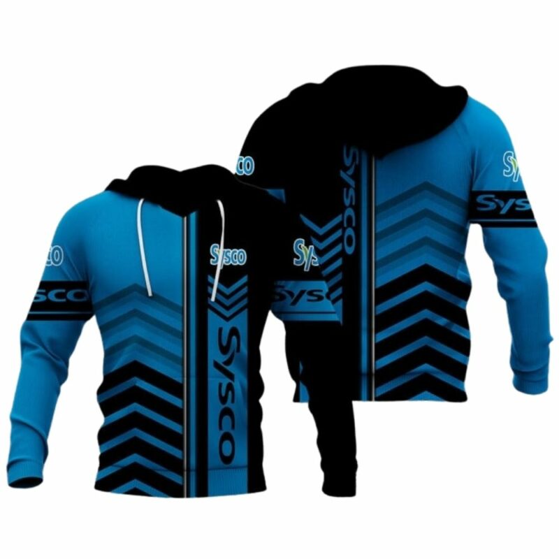 Sysco logo black and blue 3d hoodie 1
