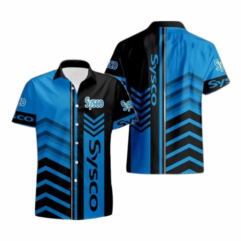 Sysco logo black and blue hawaiian shirt 1