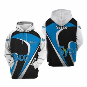 Sysco Logo Black Blue And White All Over Print Hoodie