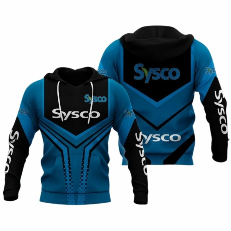 Sysco logo blue and black 3d hoodie 1