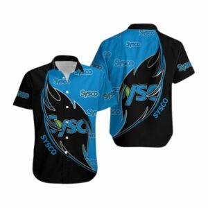 Sysco Many Logo Black And Blue Hawaiian Shirt
