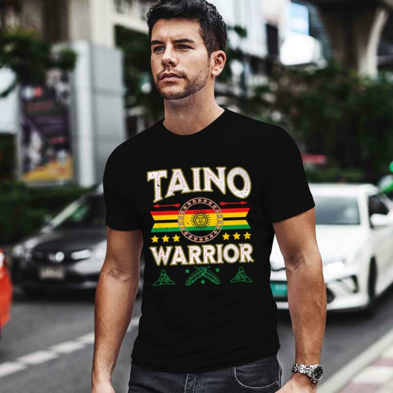 Taino Warrior Flag Native American Arawak Boriken Borinquen 4 T Shirt