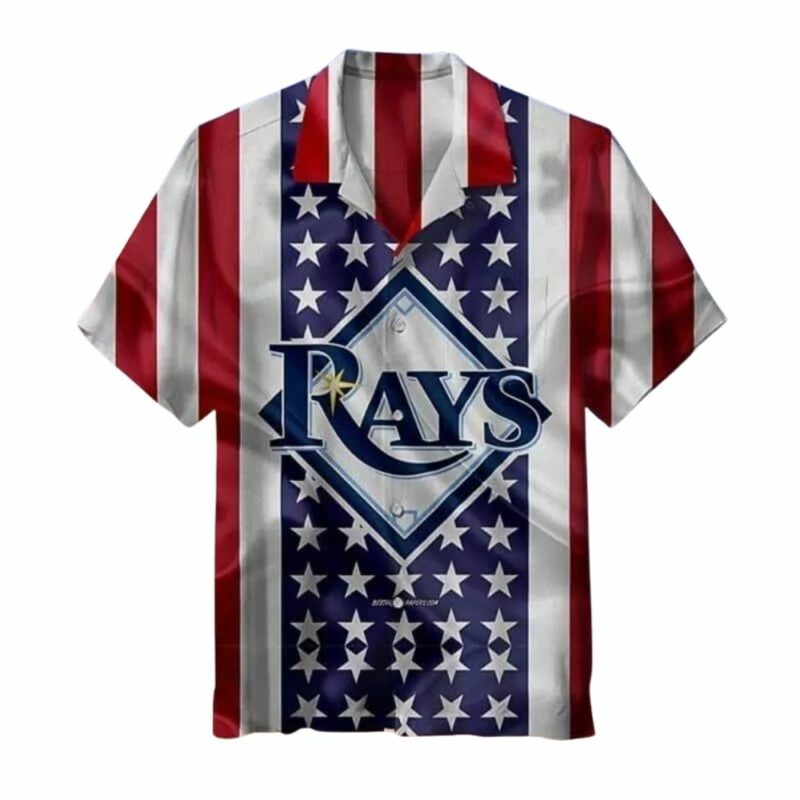 Tampa bay with flag american for 4th of july hawaiian shirt 1