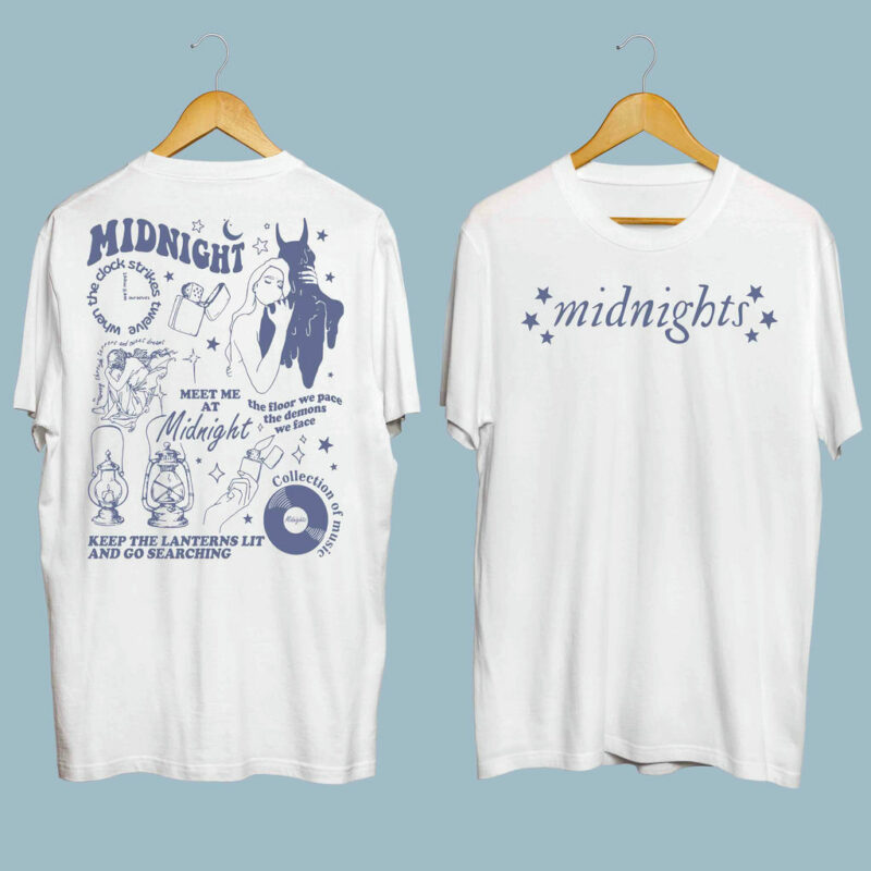 Taylor Meet Me At Midnight Double Sided Front 4 T Shirt