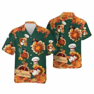 Thanksgiving Chef Turkey Culinary Feast Hawaiian Shirt