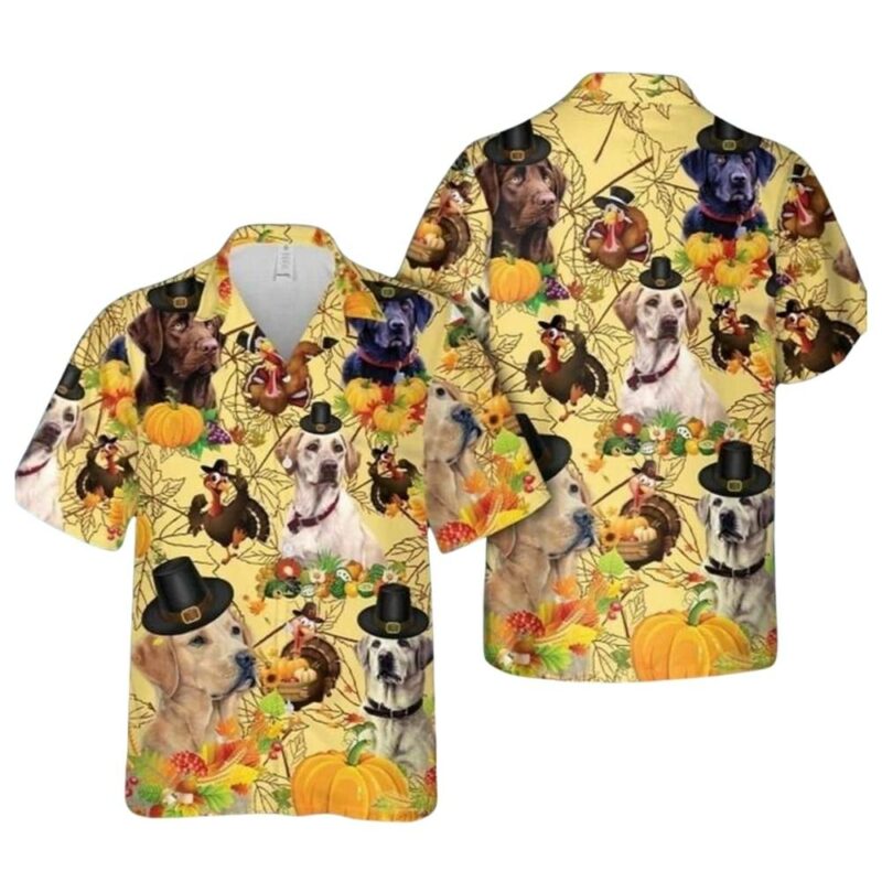 Thanksgiving turkey labrador retriever hawaiian shirt 1