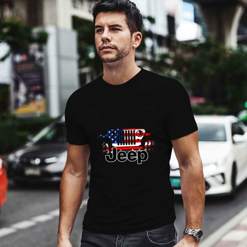 The Best Grandpas Drive Jeeps American Flag Front 0 T Shirt