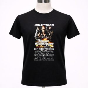 The Fast And The Furious 25th Anniversary 2001 2026 thank you for the memories signature 1 T Shirt.jpg