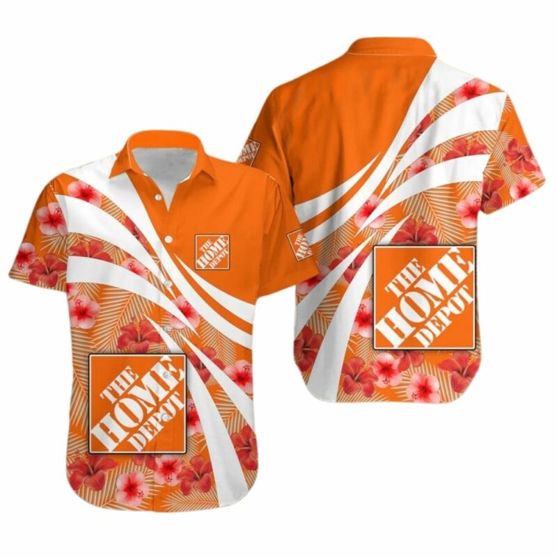 The Home Depot Patterns Flowers Hawaiian Shirt