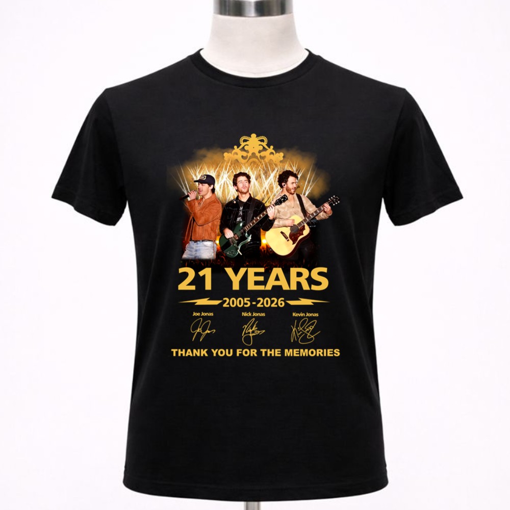 The Jonas Brothers 21 Years 2005 2026 Thank You For The Memories 1 T Shirt.jpg