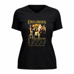 The Lord Of The Rings The Fellowship Of The Ring 25th Anniversary 2001 2026 Signature 5 Womens V Neck.jpg