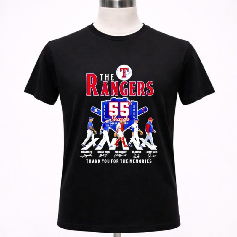 The Rangers 55th Anniversary 1972 2026 thank you for the memories 1 T Shirt.jpg