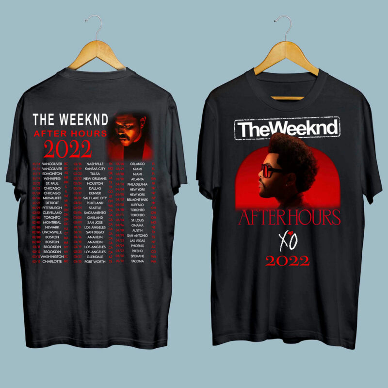 The Weeknd After Hours 2022 Concert Music Front 4 T Shirt