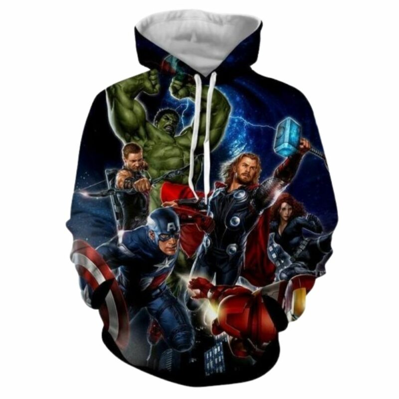 The avengers endgame all super heros marvel thanos iron man captain american thor spider man 3d hoodie 1
