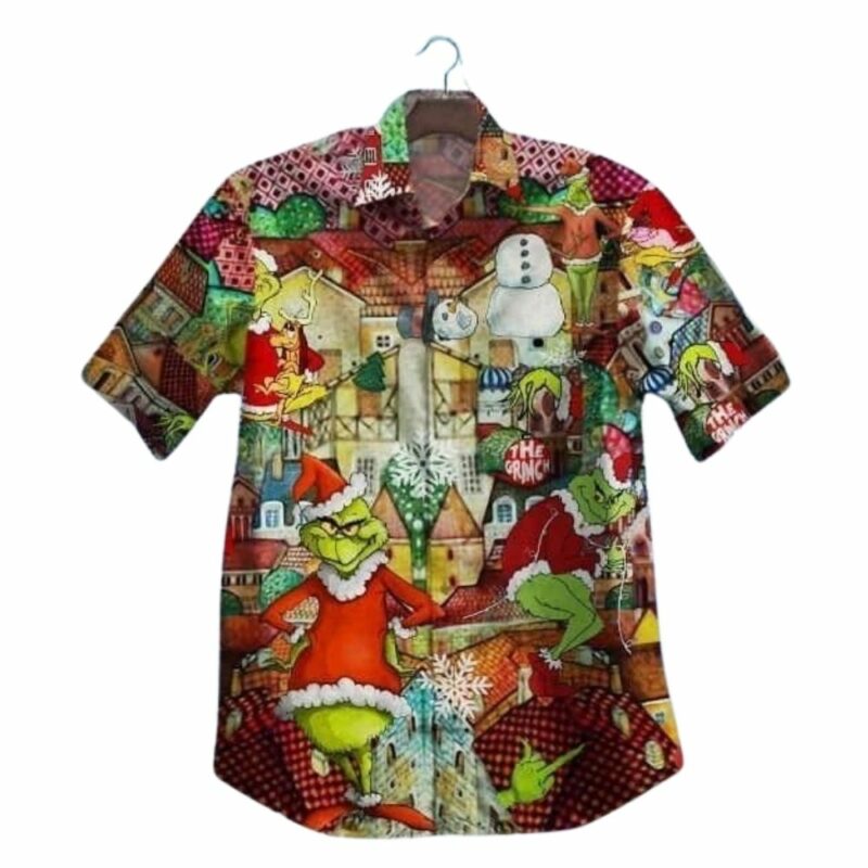 The grinch funny christmas hawaiian shirt 1