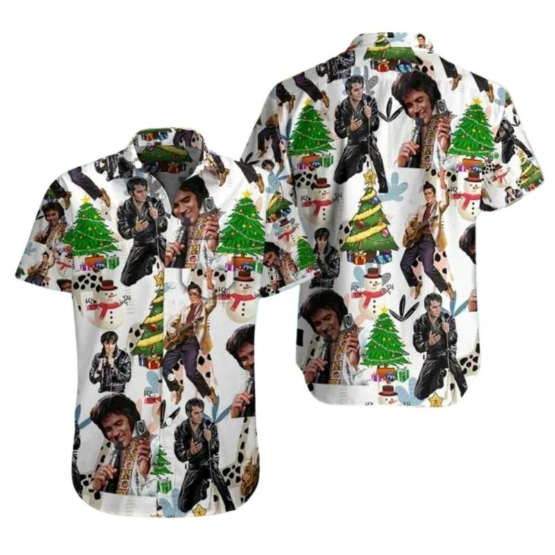 The king elvis presley christmas hawaiian shirt 1