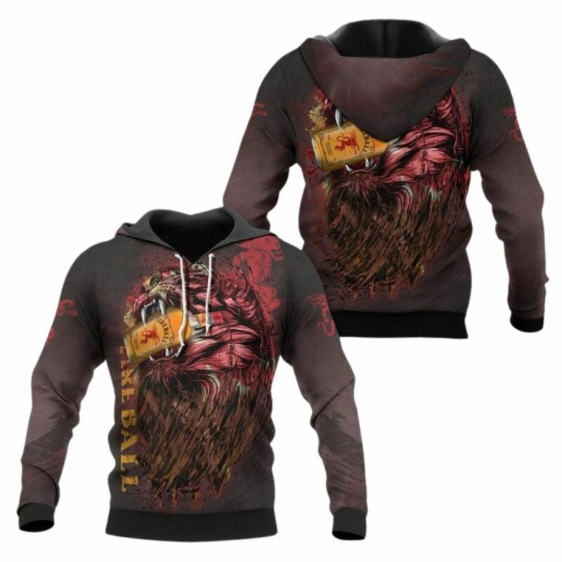 The roaring lion fireball 3d hoodie 1