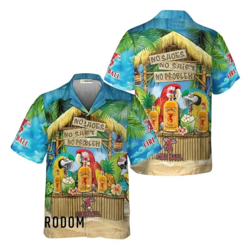 The ultimate margaritaville party fireball whiskey hawaiian shirt 1