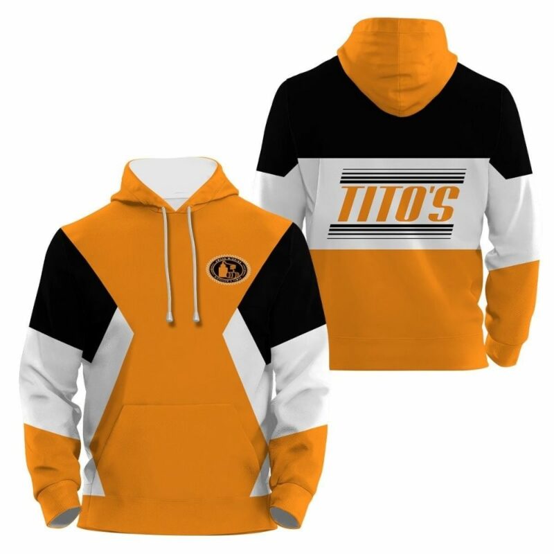 Titos black white and orange 3d hoodie 1