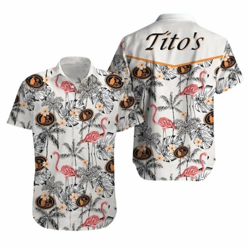 Titos flamingo coconut tropical hawaiian shirt 1